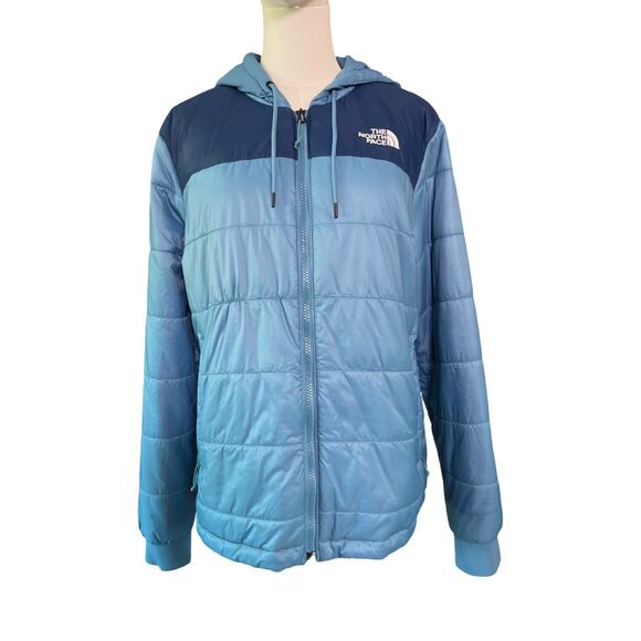 The North Face Women’s XL Blue Hooded Insulated Puffer Jacket Nylon Warm - Picture 1 of 9